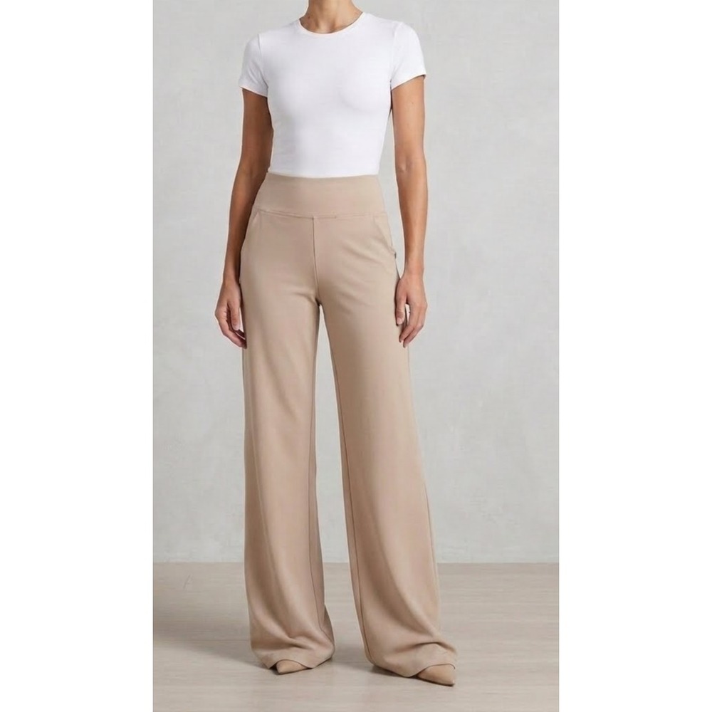 $248 Kira Grace High Waist Wide Leg Pull On Pants Size L USA Comfort Stretch